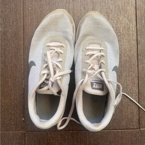 Nike White and Gray Athletic Shoes